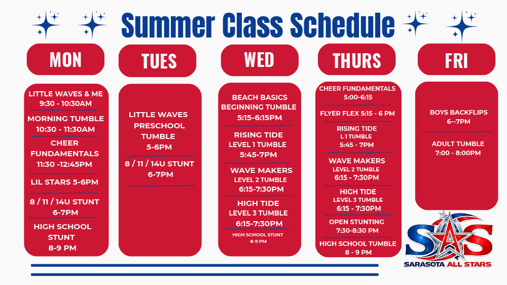 Summer Class Schedule